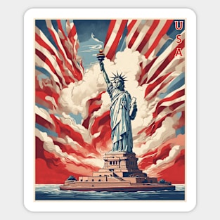 New York United States of America Tourism Vintage Poster Sticker